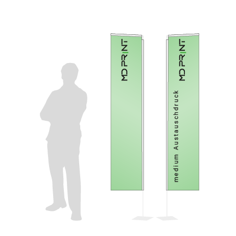 Beachflag Rechteck Austauschdruck | Medium (300 cm) | beidseitig bedruckt