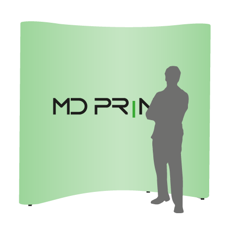 Pop-Up Faltwand | 3 x 3 Felder gebogen | einseitig bedruckt