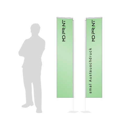 Beachflag Rechteck Austauschdruck | Small (200 cm) | beidseitig bedruckt