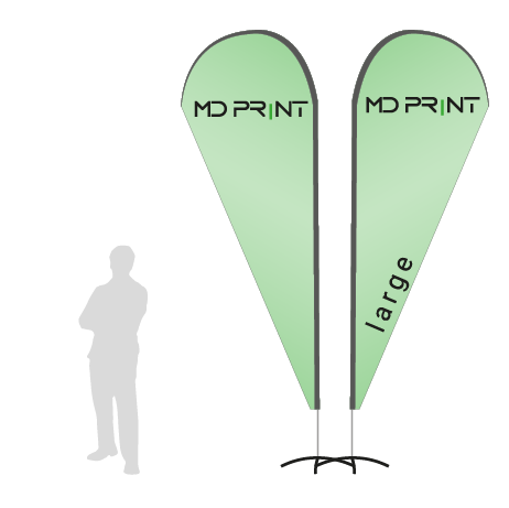 Beachflag Drop | Large (350 cm) | beidseitig bedruckt